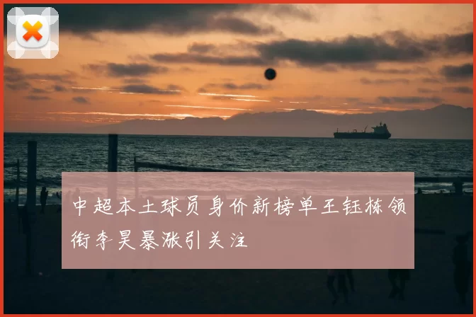 中超本土球员身价新榜单王钰栋领衔李昊暴涨引关注