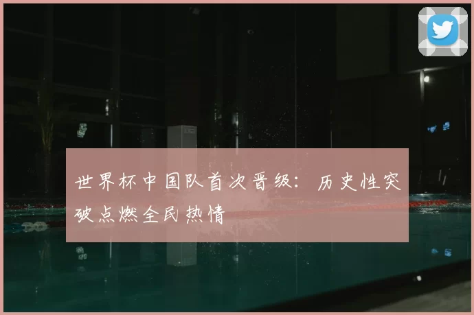 世界杯中国队首次晋级：历史性突破点燃全民热情
